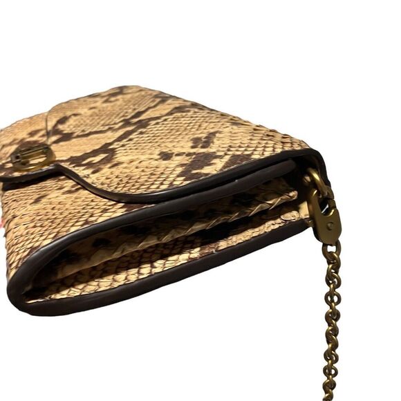 Lauren Ralph Lauren Snakeskin Animal Print Adair Crossbody Compact Wallet Luxury - Picture 6 of 15